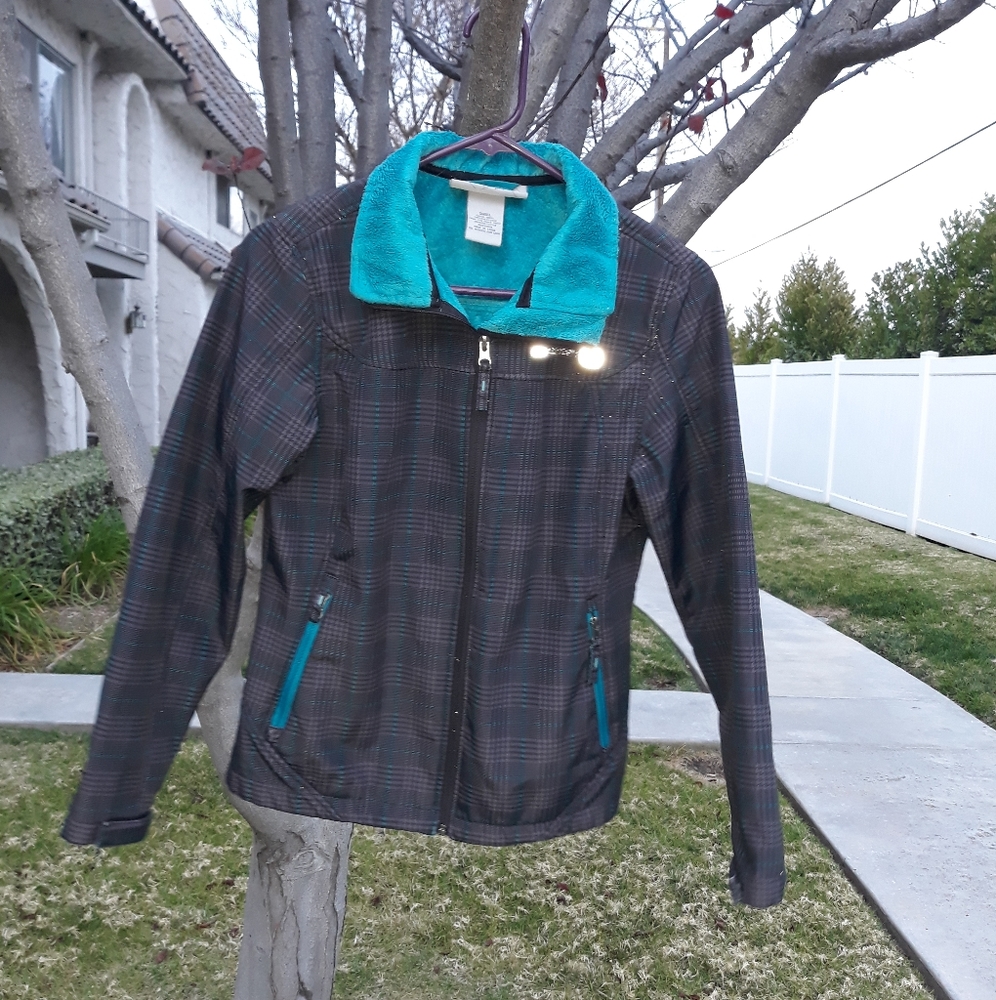Free Country plaid fleece boy girl sz 10/12 jacket